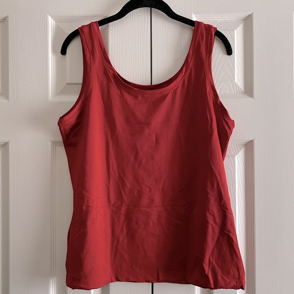 VICTOR ALFARO SHELL TANK TOP CAMI ROMANTIC GLAM HOLIDAY BASIC Red L - Picture 1 of 7